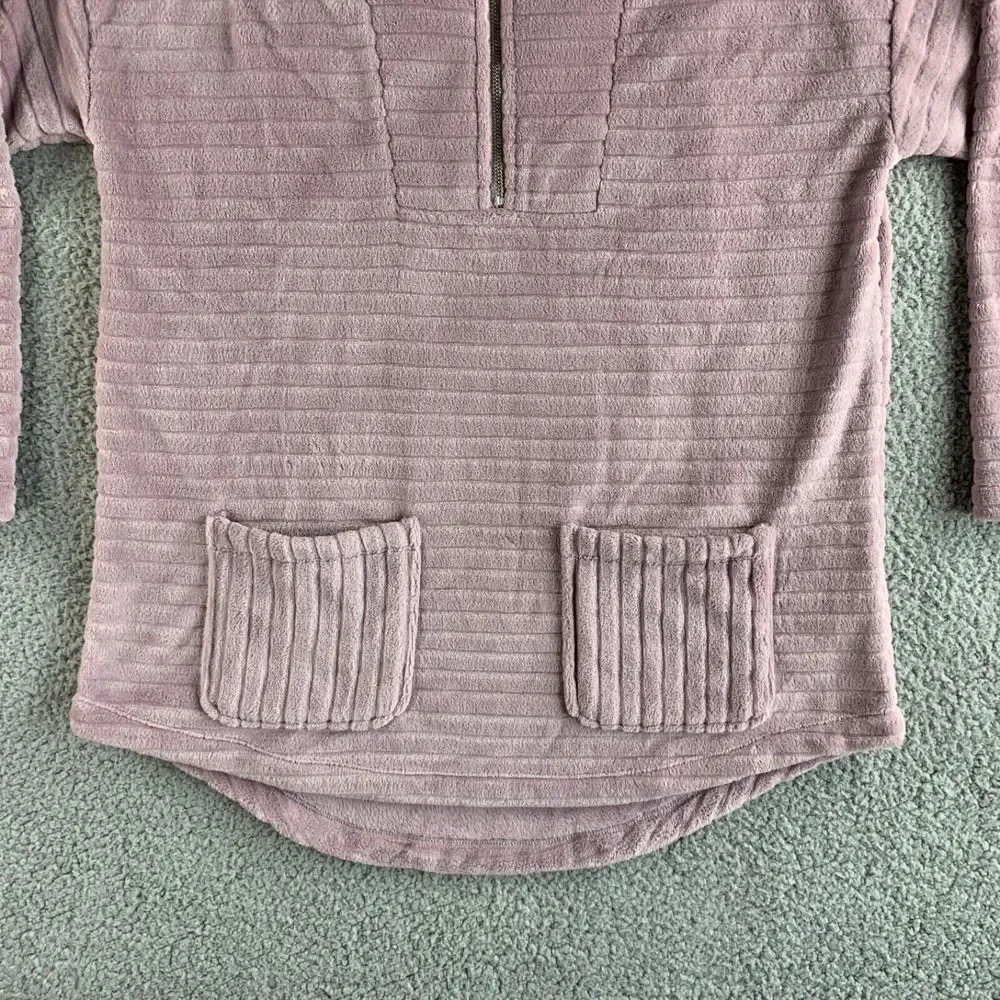 NEW Soft Surroundings Sweater Womens Medium Purple Fleece Over The Moon Pullover